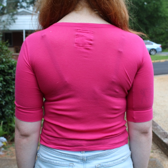 3/$20 Hollister So-Cal Pink Quarter Sleeve Tee Y2K - Picture 2 of 10